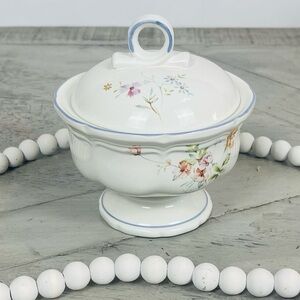 Mikasa Blue Bouquet F 9004 Lidded Sugar Bowlmade
